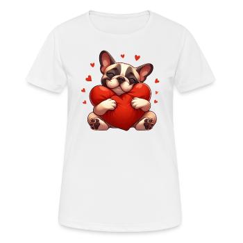 Cadeaux Frenchie mignons - T-shirt respirant Femme - blanc - Devant - AI Model Female 172 dark (172cm)
