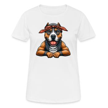 Pitbull L’artiste R&B - T-shirt respirant Femme - blanc - Devant - AI Model Female 172 dark (172cm)