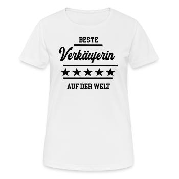 Beste Verkäuferin Kollegin Chefin Einzelhandel - Frauen T-Shirt atmungsaktiv - Weiß - Vorne - AI Model Female 172 dark (172cm)