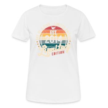 Geburtstagsgeschenk 2014 Jahrgang 2014 Retro 2014 - Frauen T-Shirt atmungsaktiv - Weiß - Vorne - AI Model Female 172 dark (172cm)