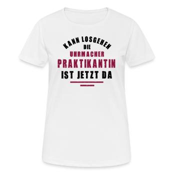 Praktikantin Uhrmacherin Praktikum Uhrmacherei - Frauen T-Shirt atmungsaktiv - Weiß - Vorne - AI Model Female 172 dark (172cm)