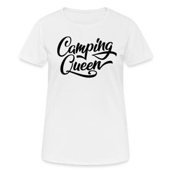 Camping Queen - T-shirt respirant Femme - blanc - Devant - AI Model Female 172 dark (172cm)