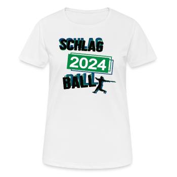 Schlagball Spieler Team Turnier Mannschaft in 2024 - Frauen T-Shirt atmungsaktiv - Weiß - Vorne - AI Model Female 172 dark (172cm)
