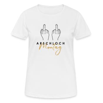 Asshole Monday - Women's Breathable T-Shirt - white - Front - AI Model Female 172 dark (172cm)