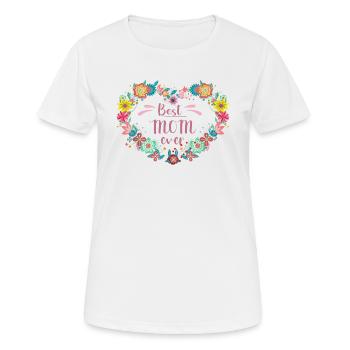 Best MOM ever Best Mother with Heart of Flowers - Women's Breathable T-Shirt - white - Front - AI Model Female 172 dark (172cm)