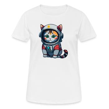 Cyberpunk Astrocat - T-shirt respirant Femme - blanc - Devant - AI Model Female 172 dark (172cm)
