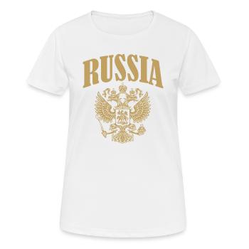 Russie - T-shirt respirant Femme - blanc - Devant - AI Model Female 172 dark (172cm)
