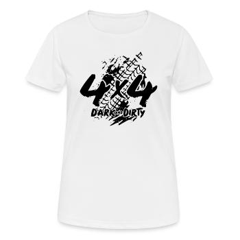 Logo 4x4 - Dark & Dirty - T-shirt respirant Femme - blanc - Devant - AI Model Female 172 dark (172cm)