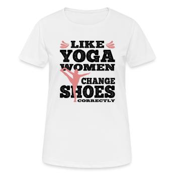 Femmes de yoga - T-shirt respirant Femme - blanc - Devant - AI Model Female 172 dark (172cm)