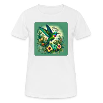vibrant Hummingbird Nature s Grace - Frauen T-Shirt atmungsaktiv - Weiß - Vorne - AI Model Female 172 dark (172cm)