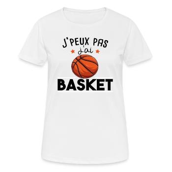 Basketball Basketteur Basket Basketteuse Humour - T-shirt respirant Femme - blanc - Devant - AI Model Female 172 dark (172cm)