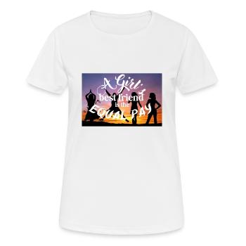 Le meilleur ami d’une fille, c’est l’égalité salariale - T-shirt respirant Femme - blanc - Devant - AI Model Female 172 dark (172cm)