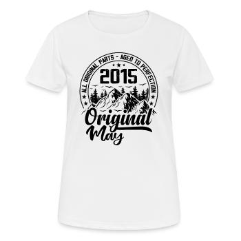 2015 Mai Original: Geschenk zum 9-jährigen Jubiläum - Frauen T-Shirt atmungsaktiv - Weiß - Vorne - AI Model Female 172 dark (172cm)