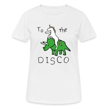To the Disco Discothek Party Feiern Einhorn - Frauen T-Shirt atmungsaktiv - Weiß - Vorne - AI Model Female 172 dark (172cm)