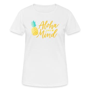 État d’ aloha - T-shirt respirant Femme - blanc - Devant - AI Model Female 172 dark (172cm)