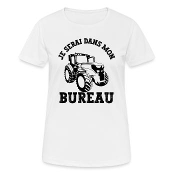 je serai dans mon bureau - T-shirt respirant Femme - blanc - Devant - AI Model Female 172 dark (172cm)