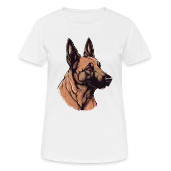 Belgian Malinois - Frauen T-Shirt atmungsaktiv - Weiß - Vorne - AI Model Female 172 dark (172cm)