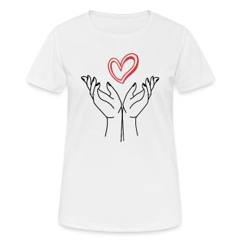 hands - Women's Breathable T-Shirt - white - Front - AI Model Female 172 dark (172cm)