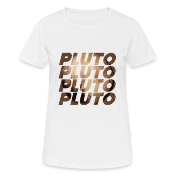 Pluto Design - Frauen T-Shirt atmungsaktiv - Weiß - Vorne - AI Model Female 172 dark (172cm)