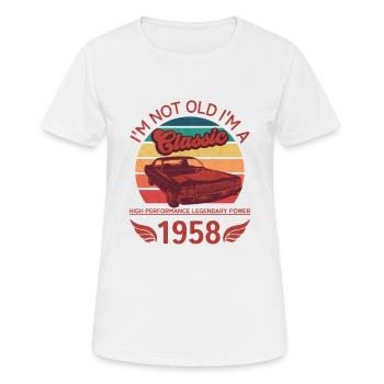 Ich bin nicht alt, ich bin ein Klassiker - Frauen T-Shirt atmungsaktiv - Weiß - Vorne - AI Model Female 172 dark (172cm)