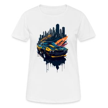 Klassischer Sportwagen - Frauen T-Shirt atmungsaktiv - Weiß - Vorne - AI Model Female 172 dark (172cm)