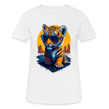 Mignon bébé tigre - T-shirt respirant Femme - blanc - Devant - AI Model Female 172 dark (172cm)