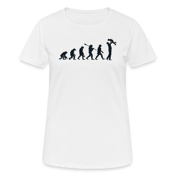 Darwin Evolution for Dads 👨 👧 👦 - Women's Breathable T-Shirt - white - Front - AI Model Female 172 dark (172cm)