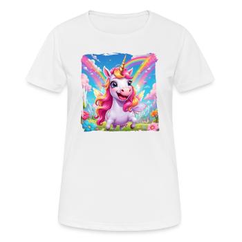 Einhorn - Frauen T-Shirt atmungsaktiv - Weiß - Vorne - AI Model Female 172 dark (172cm)