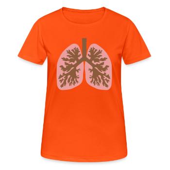 Lungs - human anatomy - Women's Breathable T-Shirt - neon orange - Front - AI Model Female 172 dark (172cm)