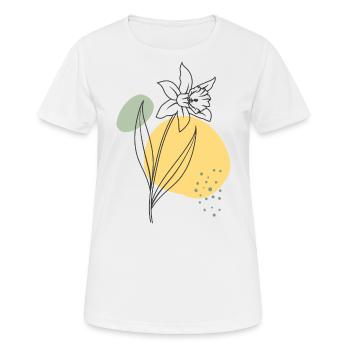 Hand Drawn Flower 7 - Women's Breathable T-Shirt - white - Front - AI Model Female 172 dark (172cm)