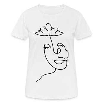 Minimalist head with lotus flower - Women's Breathable T-Shirt - white - Front - AI Model Female 172 dark (172cm)