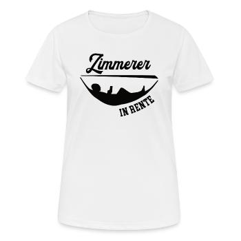 Zimmerer in Rente Rentenbeginn Zimmerei Chef - Frauen T-Shirt atmungsaktiv - Weiß - Vorne - AI Model Female 172 dark (172cm)