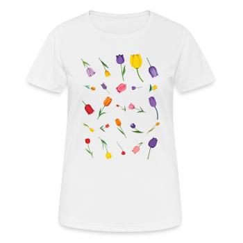 Source - T-shirt respirant Femme - blanc - Devant - AI Model Female 172 dark (172cm)