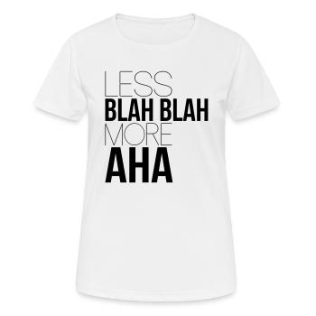 less blah blah - Women's Breathable T-Shirt - white - Front - AI Model Female 172 dark (172cm)