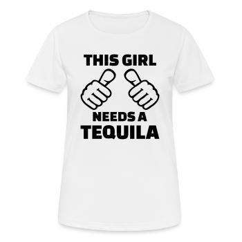 Tequila - Frauen T-Shirt atmungsaktiv - Weiß - Vorne - AI Model Female 172 dark (172cm)