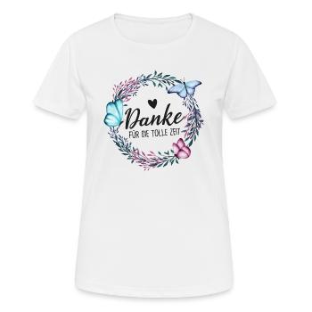 Danke für die tolle Zeit Abschied Geschenk Frauen - Frauen T-Shirt atmungsaktiv - Weiß - Vorne - AI Model Female 172 dark (172cm)