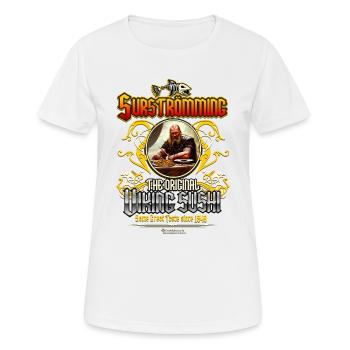 Surströmming Challenge Design Viking Sushi - T-shirt respirant Femme - blanc - Devant - AI Model Female 172 dark (172cm)