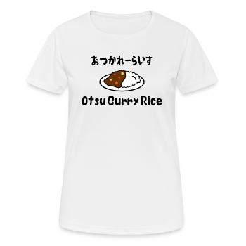 Otsu Curry Rice おつかれーらいす - Women's Breathable T-Shirt - white - Front - AI Model Female 172 dark (172cm)