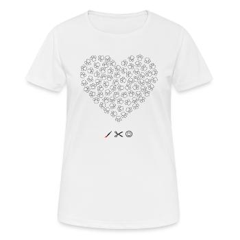 Herz mit Hunde Pfote - Frauen T-Shirt atmungsaktiv - Weiß - Vorne - AI Model Female 172 dark (172cm)