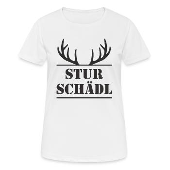 Stur Schädel - Frauen T-Shirt atmungsaktiv - Weiß - Vorne - AI Model Female 172 dark (172cm)