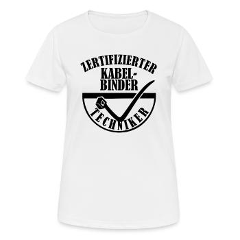 Câble de liaison certifié Technicien - T-shirt respirant Femme - blanc - Devant - AI Model Female 172 dark (172cm)