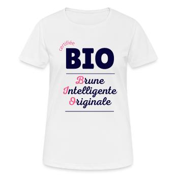 Humour femme brune parfaite humoristique certifiée - T-shirt respirant Femme - blanc - Devant - AI Model Female 172 dark (172cm)