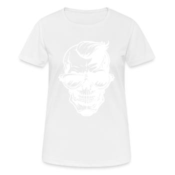 Skull Sunglasses Skeleton Skirt - Women's Breathable T-Shirt - white - Front - AI Model Female 172 dark (172cm)