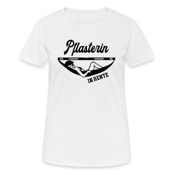 Pflasterin in Rente Rentenbeginn Ruhestand Rentner - Frauen T-Shirt atmungsaktiv - Weiß - Vorne - AI Model Female 172 dark (172cm)