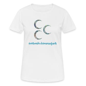 halbmonde e 733 - Frauen T-Shirt atmungsaktiv - Weiß - Vorne - AI Model Female 172 dark (172cm)