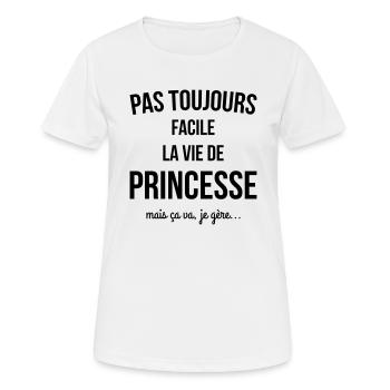 pas toujours facile - T-shirt respirant Femme - blanc - Devant - AI Model Female 172 dark (172cm)