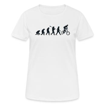 Évolution Darwin pour les BMXistes 🚴‍♂️ - T-shirt respirant Femme - blanc - Devant - AI Model Female 172 dark (172cm)
