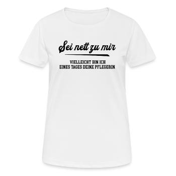 Pflegerin Pflegekraft Pflegefachfrau Frau Pflege - Frauen T-Shirt atmungsaktiv - Weiß - Vorne - AI Model Female 172 dark (172cm)