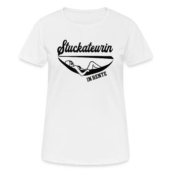 Stuckateurin in Rente Rentenbeginn Stukkateurin - Frauen T-Shirt atmungsaktiv - Weiß - Vorne - AI Model Female 172 dark (172cm)