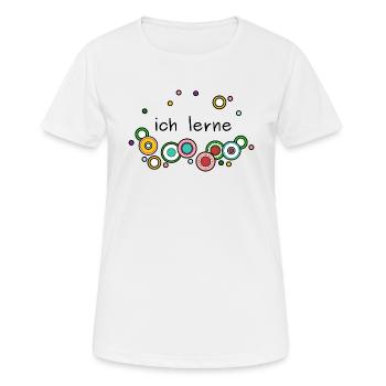 ich lerne - Frauen T-Shirt atmungsaktiv - Weiß - Vorne - AI Model Female 172 dark (172cm)